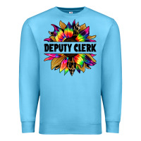 Ocean Blue deputy clerk tie dye sunflower Premium Sweatshirt - Jasminsmagicworld