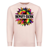 Pale Pink deputy clerk tie dye sunflower Premium Sweatshirt - Jasminsmagicworld