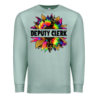 Seafoam deputy clerk tie dye sunflower Premium Sweatshirt - Jasminsmagicworld