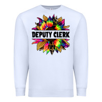 White deputy clerk tie dye sunflower Premium Sweatshirt - Jasminsmagicworld