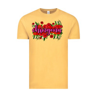 Vintage Mustard Chingona with roses Vintage Tee - AdoDesignShop