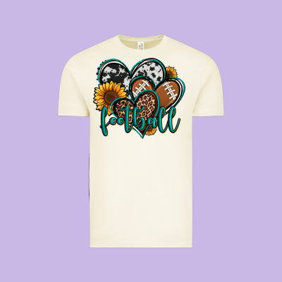 Football Hearts Vintage Tee Designed By Jasminsmagicworld