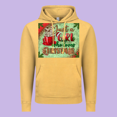 Just A Girl Who Loves Christmas Mousepad Vintage Hoodie Designed By Bundleandbundleshop