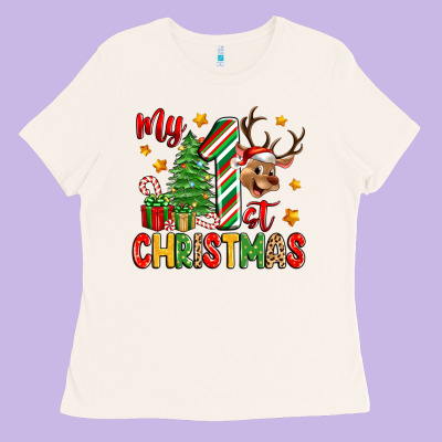 My First Christmas Ladies Tee Designed By Zillion Design Studio
