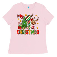 Bubblegum Pink my first christmas Ladies Tee - Zillion Design Studio