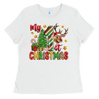White my first christmas Ladies Tee - Zillion Design Studio