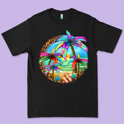 Summer Colorful Palms Premium Tee Designed By Texasbilliewilder