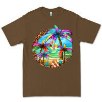Cacao summer colorful palms Premium Tee - texasbilliewilder