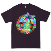 Plum summer colorful palms Premium Tee - texasbilliewilder