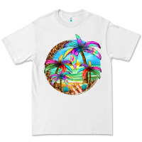 White summer colorful palms Premium Tee - texasbilliewilder