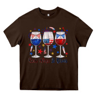 Chocolate Brown red wine and blue wine glasses Heavy Core Tee - texasbilliewilder