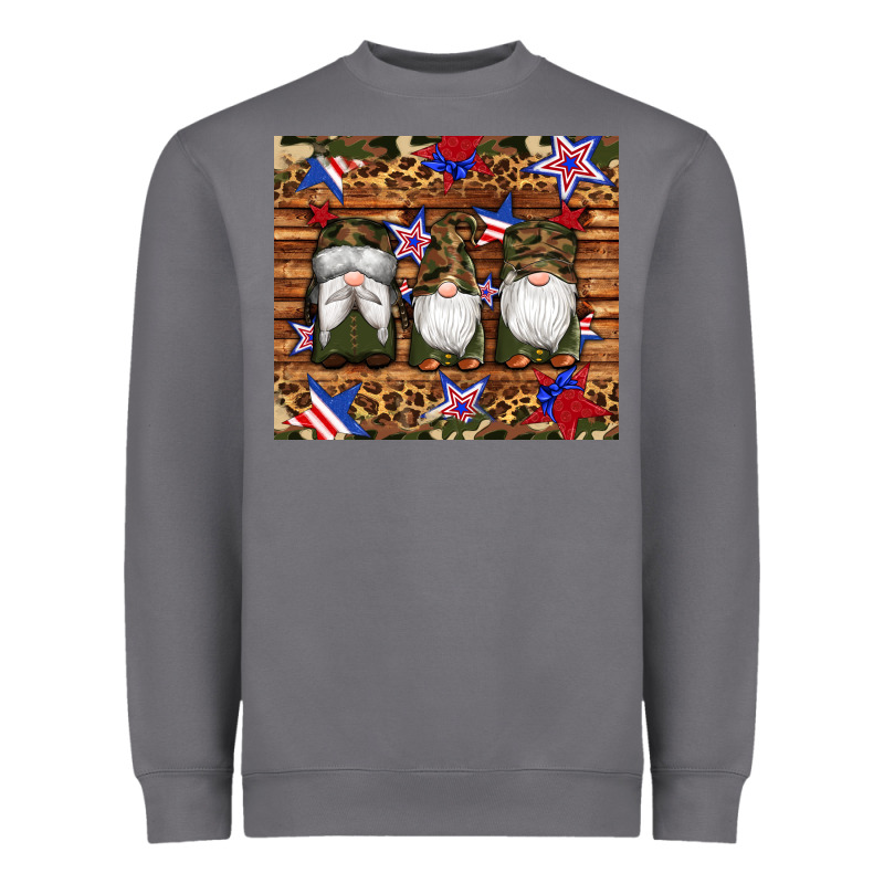 Camouflage Gnomes American Flag Star Leopard Heavyweight Sweatshirt by Artiststas | Teevron