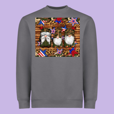Camouflage Gnomes American Flag Star Leopard Heavyweight Sweatshirt Designed By Artiststas