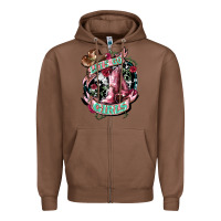 Chestnut lets go girls cowboy boots cowgirl Zipper Hoodie - NancyCooperArtShop