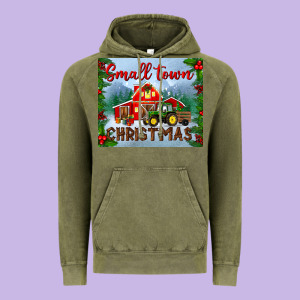 Small Town Christmas Mousepad Vintage Hoodie Designed By Bundleandbundleshop