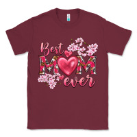 Burgundy best mom ever Classic Tee - NancyCooperArtShop