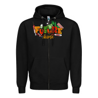 Black future nurse juneteenth Zipper Hoodie - NancyCooperArtShop