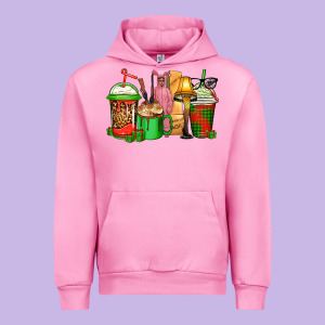 Christmas Movie Coffee Cups Urban Hoodie Designed By Cowgirlartshop