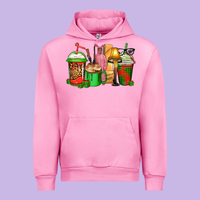 Christmas Movie Coffee Cups Urban Hoodie Designed By Cowgirlartshop