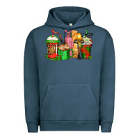 Pigment Midnight Navy christmas movie coffee cups Urban Hoodie - CowGirlArtShop