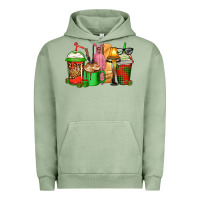 Pigment Oil Green christmas movie coffee cups Urban Hoodie - CowGirlArtShop