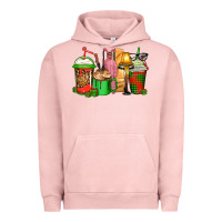 Pigment Salmon christmas movie coffee cups Urban Hoodie - CowGirlArtShop