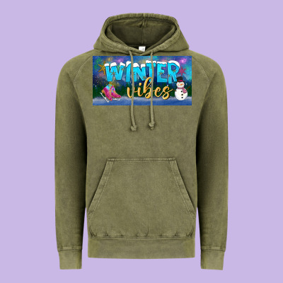 Winter Vibes License Plate Vintage Hoodie Designed By Bundleandbundleshop