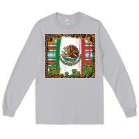 Moon Dust mexican flag background with cactus and sunflower tumbler Long Sleeve Tee - Jasminsmagicworld