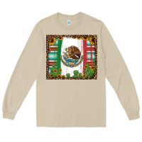 Mushroom mexican flag background with cactus and sunflower tumbler Long Sleeve Tee - Jasminsmagicworld