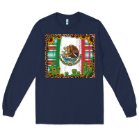 Navy mexican flag background with cactus and sunflower tumbler Long Sleeve Tee - Jasminsmagicworld