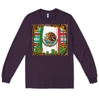 Plum mexican flag background with cactus and sunflower tumbler Long Sleeve Tee - Jasminsmagicworld