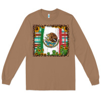 Toasted Coconut mexican flag background with cactus and sunflower tumbler Long Sleeve Tee - Jasminsmagicworld
