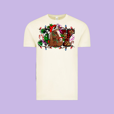 Joy And Horse Christmas Vintage Tee Designed By Adodesignshop