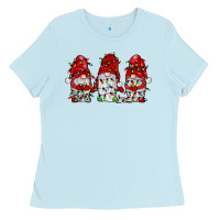 Baby Blue gnome with christmas lights Ladies Tee - JahusDesignShop