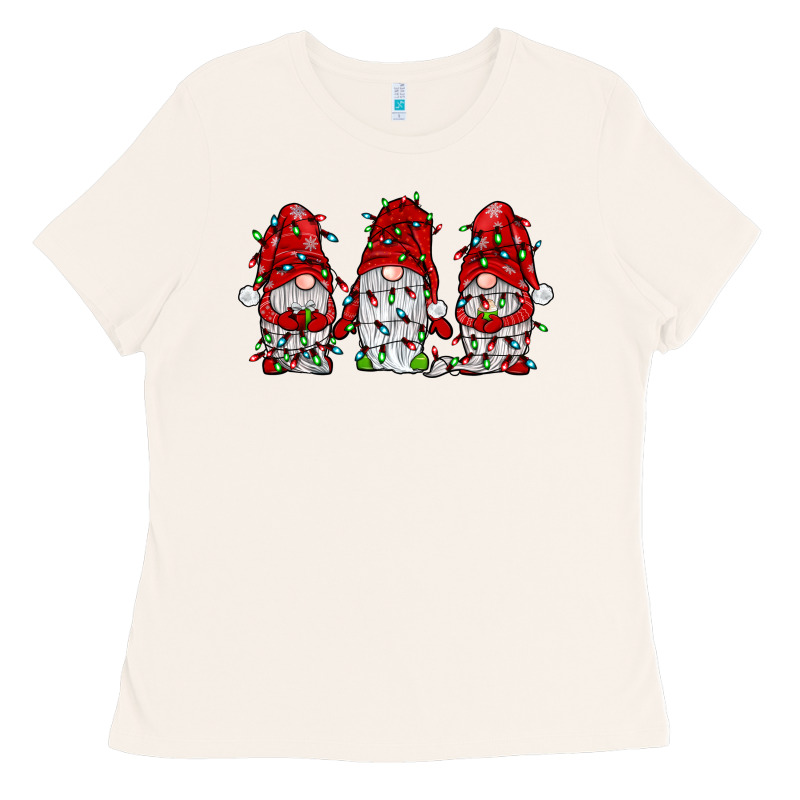 Gnome With Christmas Lights Ladies Tee by JahusDesignShop | Teevron