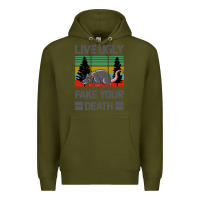 Army Green Lıve Ugly Fake Your Death Premium Hoodie - Bettercallsaul