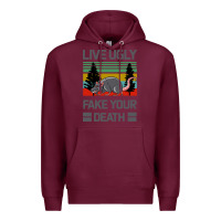 Burgundy Lıve Ugly Fake Your Death Premium Hoodie - Bettercallsaul