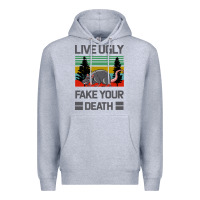 Heather Grey Lıve Ugly Fake Your Death Premium Hoodie - Bettercallsaul