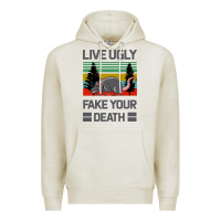 Oatmeal Heather Lıve Ugly Fake Your Death Premium Hoodie - Bettercallsaul