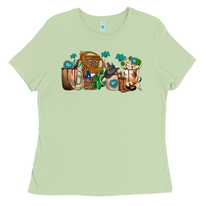 Western Coffee Cups Ladies Tee by texasbilliewilder | Teevron