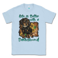 Dusty Blue life is better with a dachshund Classic Tee - BarkalooDesign