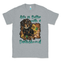 Heather Grey life is better with a dachshund Classic Tee - BarkalooDesign