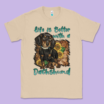 Life Is Better With A Dachshund Classic Tee Designed By Barkaloodesign