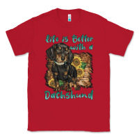 Red life is better with a dachshund Classic Tee - BarkalooDesign