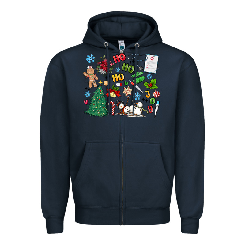 Nurse Christmas Zipper Hoodie by MaliasSmallBusiness | Teevron