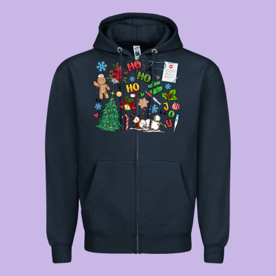 Nurse Christmas Zipper Hoodie Designed By Maliassmallbusiness