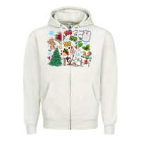 Oatmeal Heather nurse christmas Zipper Hoodie - MaliasSmallBusiness