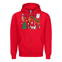 Red nurse christmas Zipper Hoodie - MaliasSmallBusiness