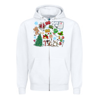White nurse christmas Zipper Hoodie - MaliasSmallBusiness