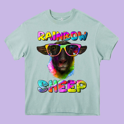 Rainbow Sheep Suffolk Sheep Heavy Core Tee Designed By Artiststas